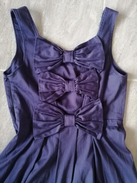 Modré bavlna šaty,retro look dolly dotty v40,elast, 40