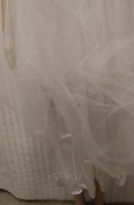 Krátke tylové svadobné šaty na ramienka, xl, xl