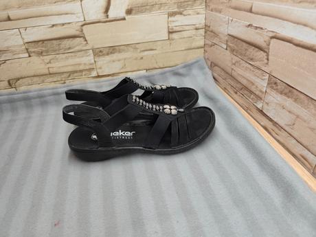 Rieker 37 - dámske čierne sandále, rieker,37