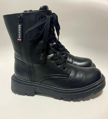 Kožené čižmy tommy hilfiger, tommy hilfiger,37