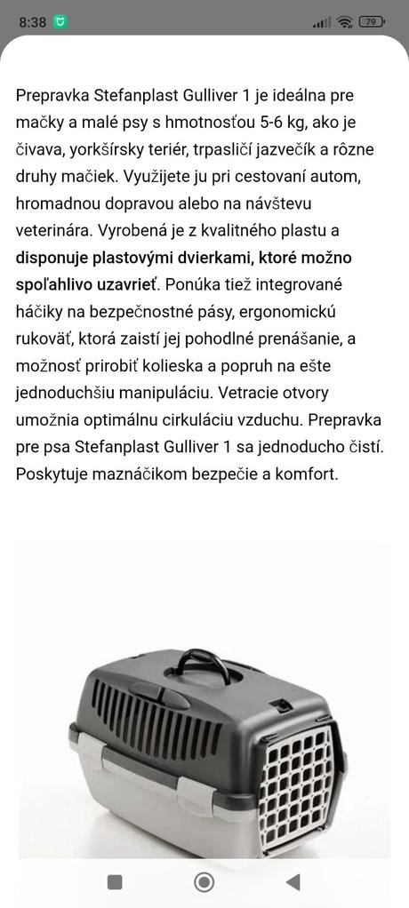 Preprava pre psa,