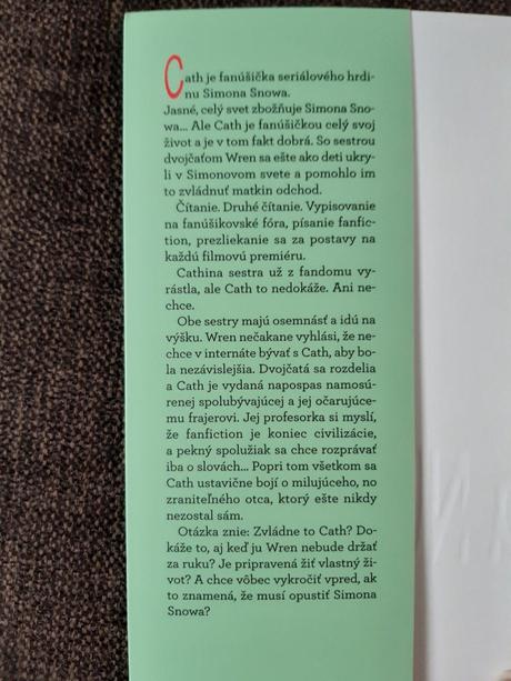 Kniha fanúšička - rainbow rowell, 