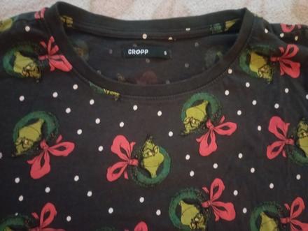 Dámske grinch tričko cropp, s