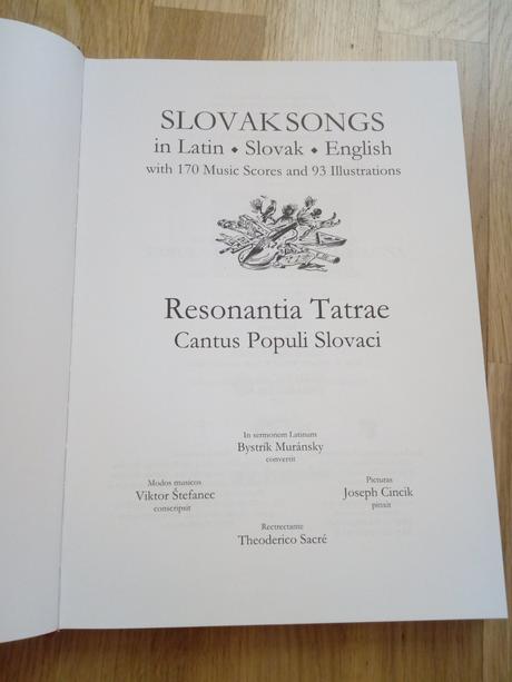 Kniha slovak songs, 