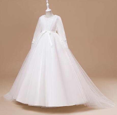 Šaty prijimanie krst svadba honosne s vleckou, 128 - 158