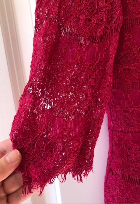 Cyklámenové čipkované šaty gate, s/36, gate,s