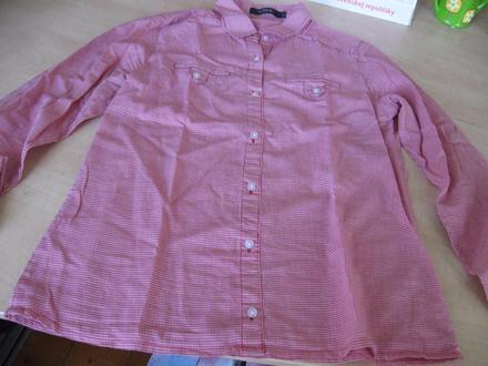 Dámska káro červená košeľa, l, l