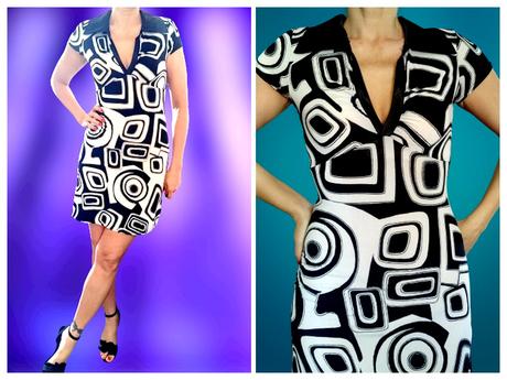 Letné minišaty s geometrickým vzorom, esoline,s