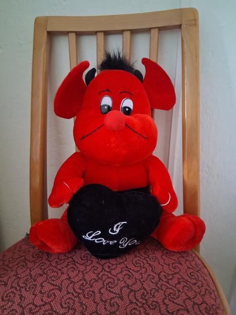 Čert plyšák veľký ako nový ca.40cm, 
