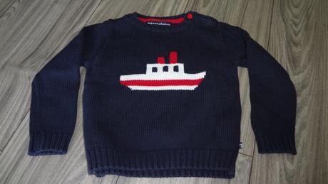 Tmavo-modrý sveter s loďkou v. 86-92, 86