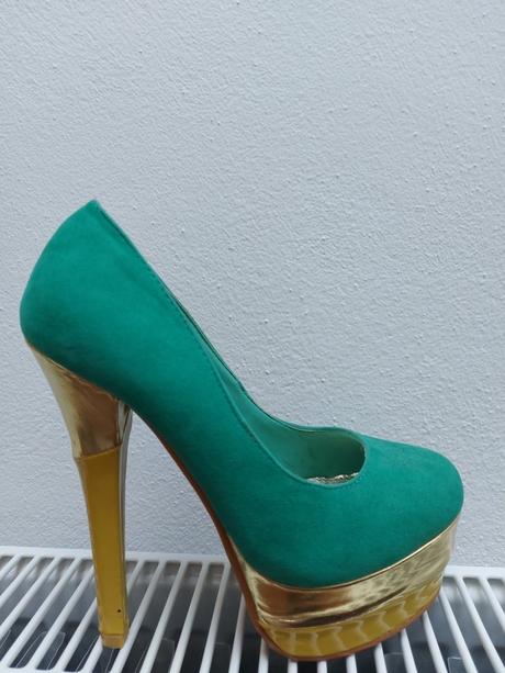 Zeleno žlto zlate lodičky, 36