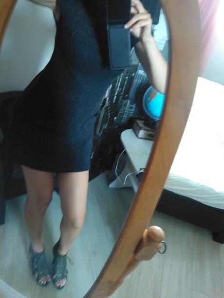 Orsay šedé pletené šaty, orsay,s