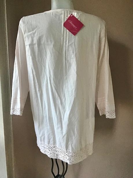 Krasna bavlnena letná bluzka s krajkou/w, 44