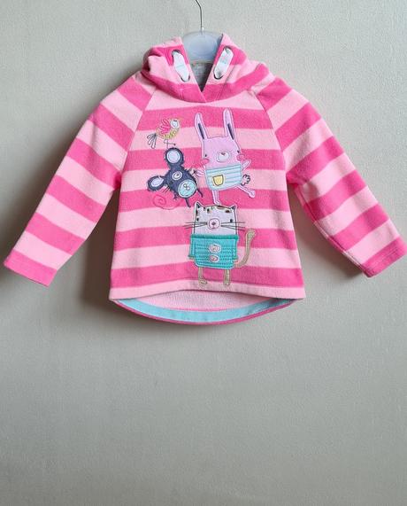 Ružová fleecová bunda s aplikáciou, next,86