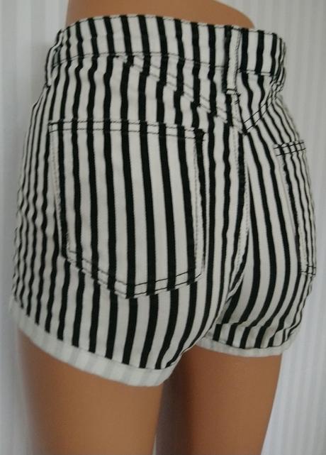 Dámske elastické čiernobiele šortky, topshop, w28, topshop,xs