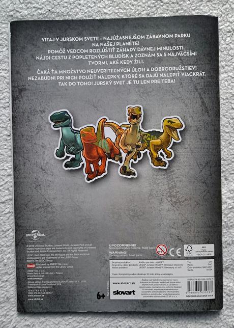 Lego kniha aktivít "jurský svet", 
