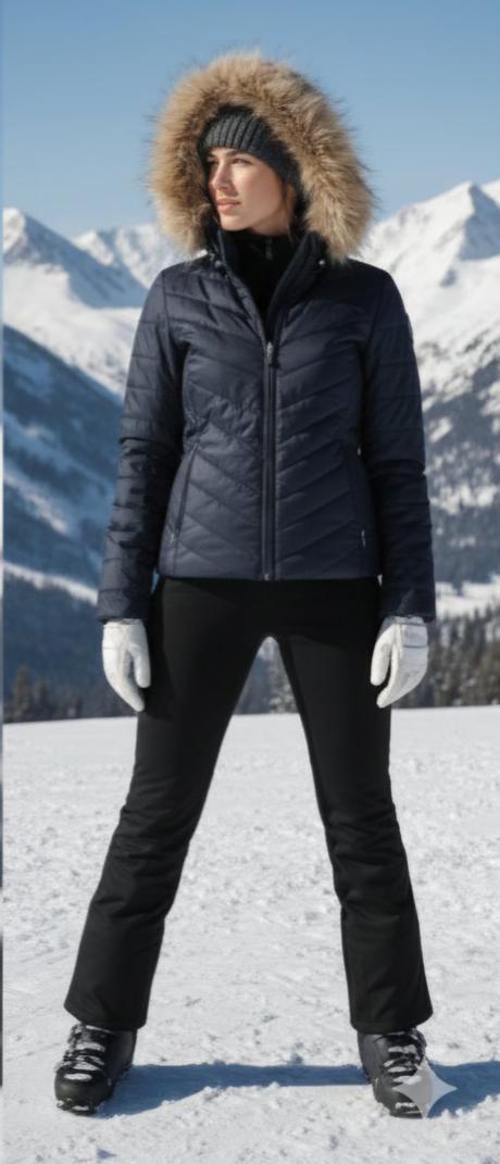 Modrá lyžiarská zimná bunda s kožušinou, mckinley,s