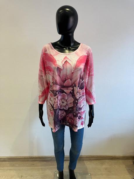 Dámske kvetované oversize svetrové tričko (uni), l / m / s / xl