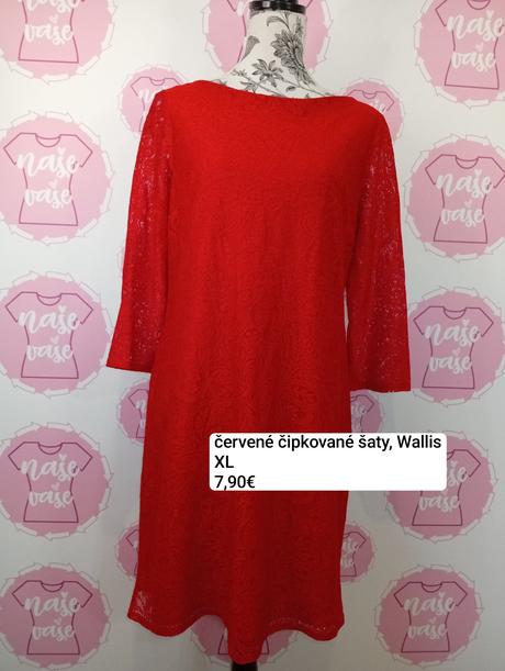 Čipkované červené šaty, wallis,42