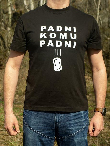 Unisex čierne tričko - padni komu padni, l / m / xl / xxl