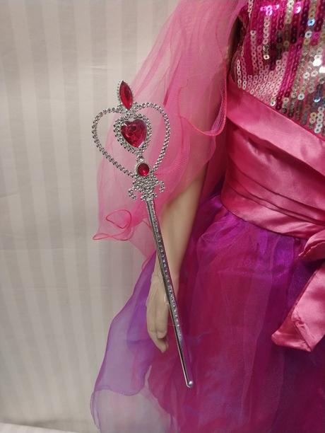 3dielny ružové šaty čelenka závoj palička, 116-134,