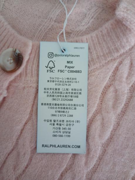Ružový svetrík, ralph lauren,l
