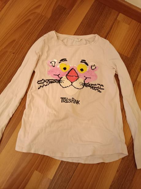 Tricko s dlhym r pink panter, h&m,134