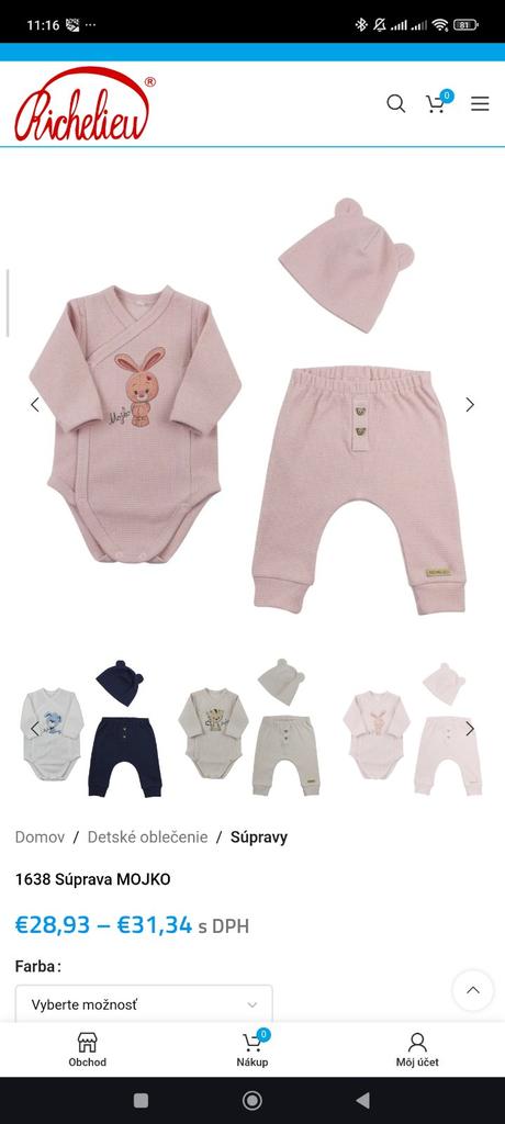 Súprava pre novorodenca, richelieu,56