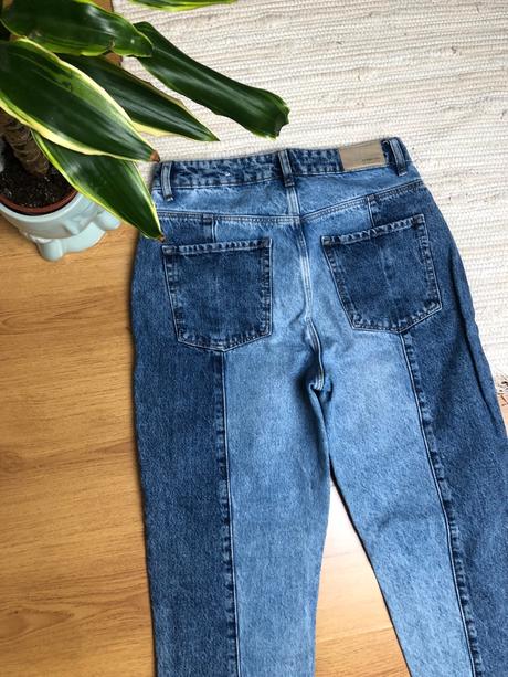 Modré džínsy boyfriend dvojfarebné, denim,38