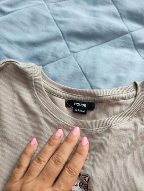 Vrúbkovaný crop top, house,m
