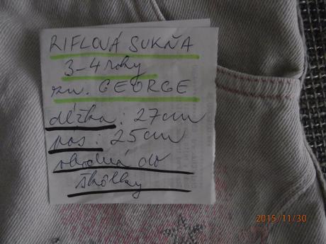 Sukňa riflová 3-4 roky,č.104, george,104
