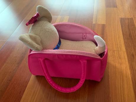 Plysová hračka čivava v kabelke, 