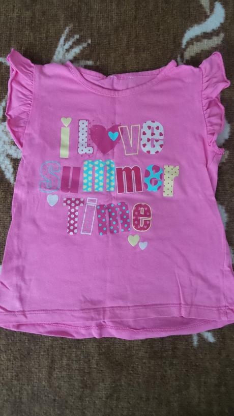 Letné tričko s farebným nápisom, 98