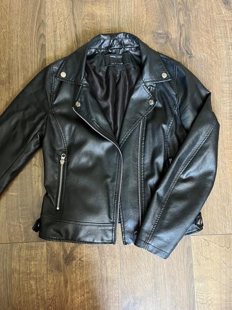 Kožená motorkarska bunda, sinsay,s