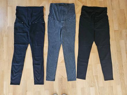 3x h&m tehotenské džegíny veľ. m, h&m,m