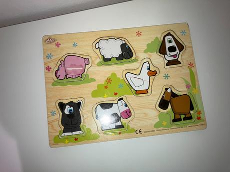 Drevená vkladačka - domáce zvieratká,