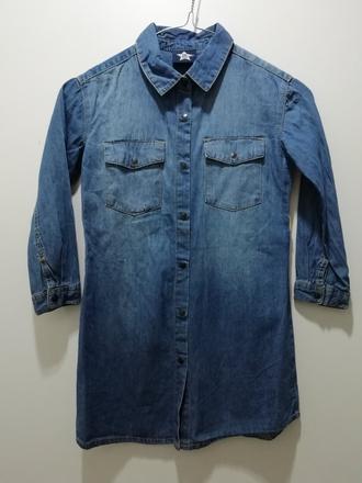 Bavlnené rifľové košeľové šaty, 122