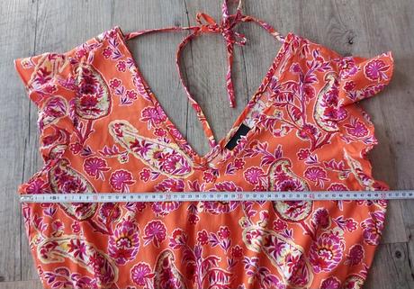 Oranžové vzorované šaty, c&a,42
