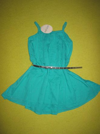 Smaragdove saty 7-8 r - nenosene, marks & spencer,128