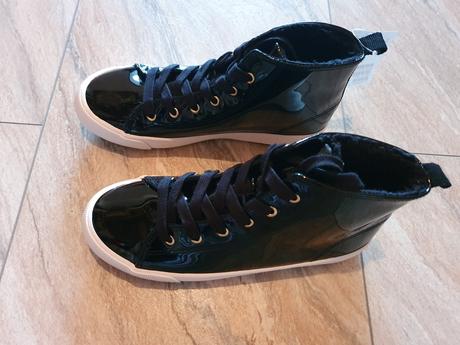 Zateplené čierne členkové tenisky, h&m,38