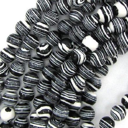 Korálky čierno biele 8 mm, 