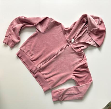 Skrátená zamatová mikina, h&m,134