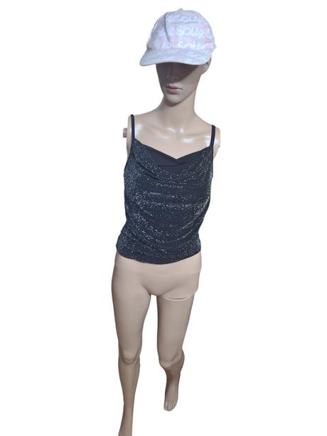 Dámske elastické tričko s trblietkami, m