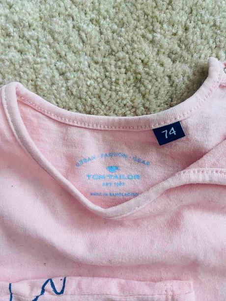 Trička a dlhým rukávom tom tailor (vel 68,74) 2ks, tom tailor,74