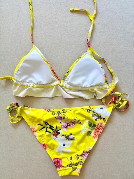 Dámske žlté kvetované bikini plavky, gate,s