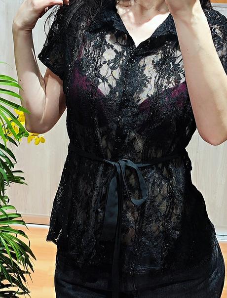 Čierna elegantná blúzka, m