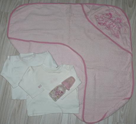 Tričká 2x+zdarma kojenecká flasa, mothercare,74
