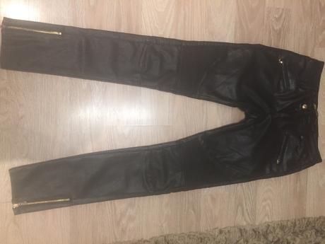 Koženkové skinny nohavice, 38
