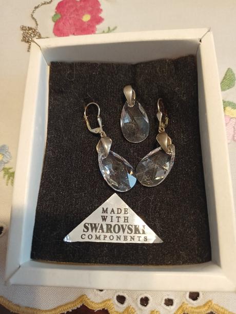 Swarovski súprava striebro, swarovski