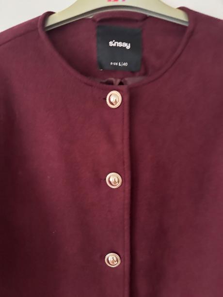 Bordovy kabatik sinsay, sinsay,40